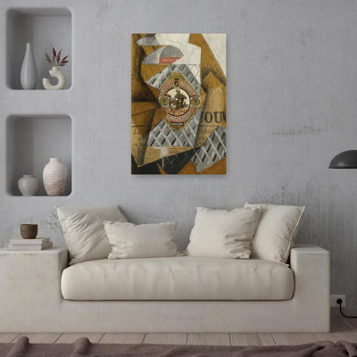 La Bouteille D'Anis Abstract Classic Contemporary Wall Art Print by Juan Gris - 1 Piece Wrapped Canvas Wall Art