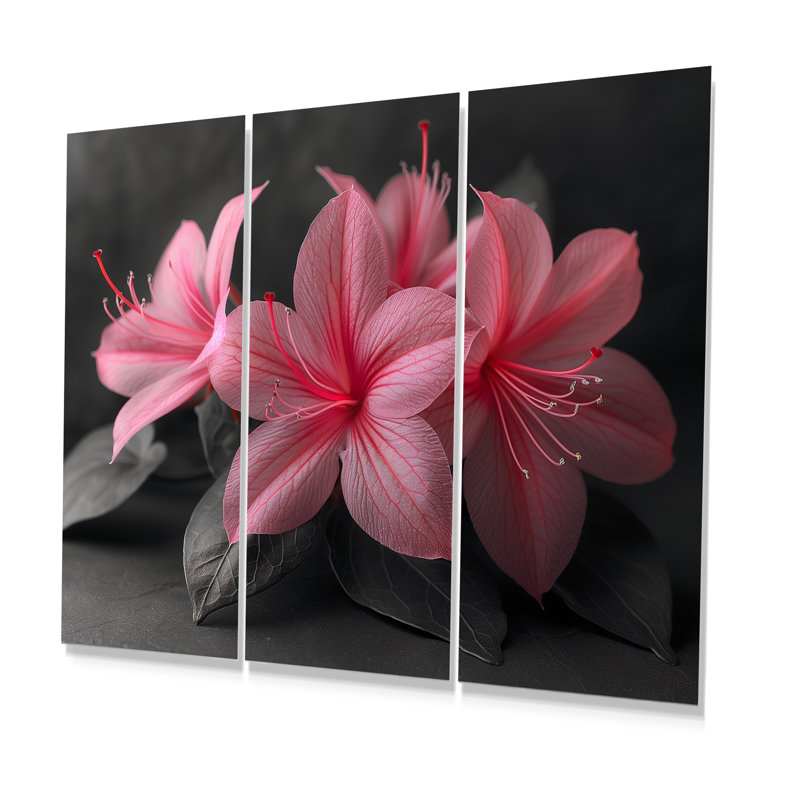 Ensemble de décoration murale rose fuchsia - fuchsia, Métal métal, H 28 po x l 36 po x P 1 po