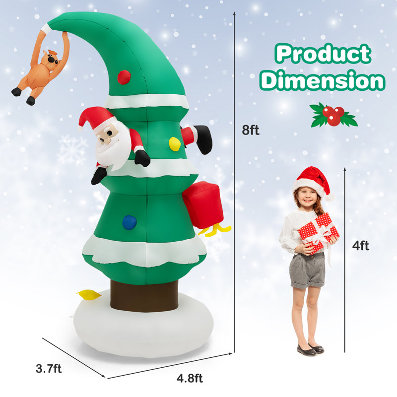 Arbre de Noël avec père Noël, décoration de Noël gonflable