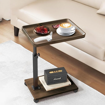 C Table de bout en C à hauteur réglable, plateau pivotant à 360 °