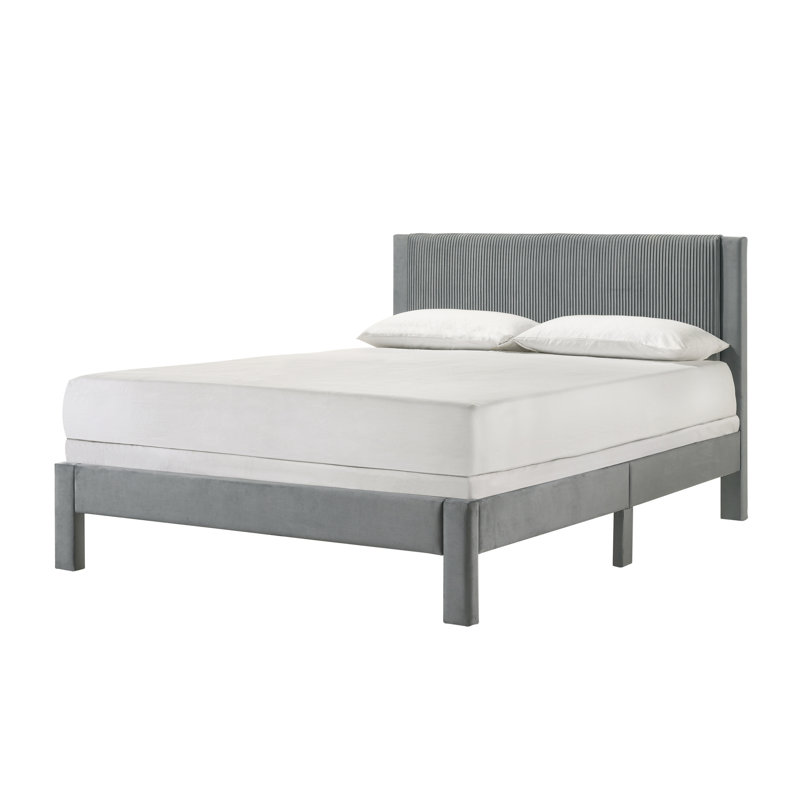 Meuble de chambre à coucher 1pc, Grand lit, Gris clair