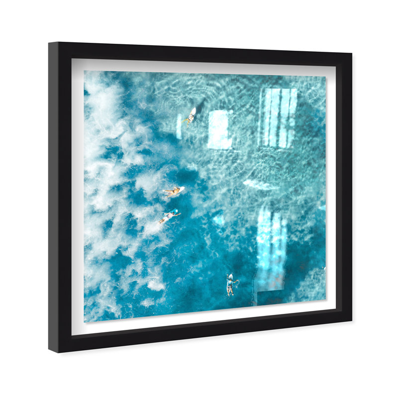 Surfing Seas - Shadowbox, H 45 po x l 45 po x P 0,5 po, Noir