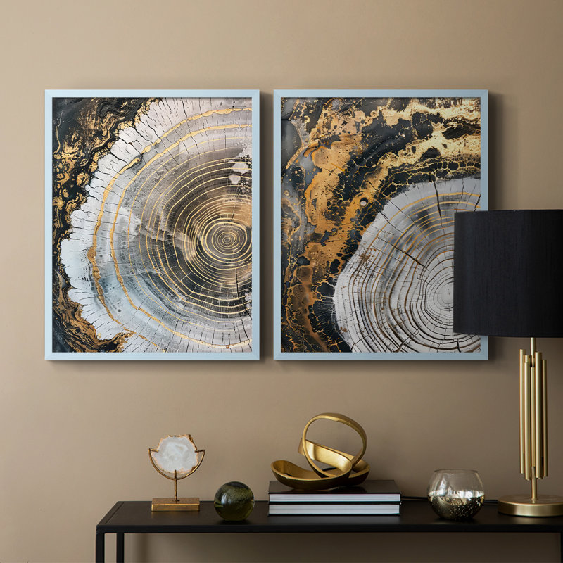 ABSTRACT Series CCLX - Reproduction encadrée de qualité supérieure - prête à être accrochée - aucun clou requis - aucun clou requis