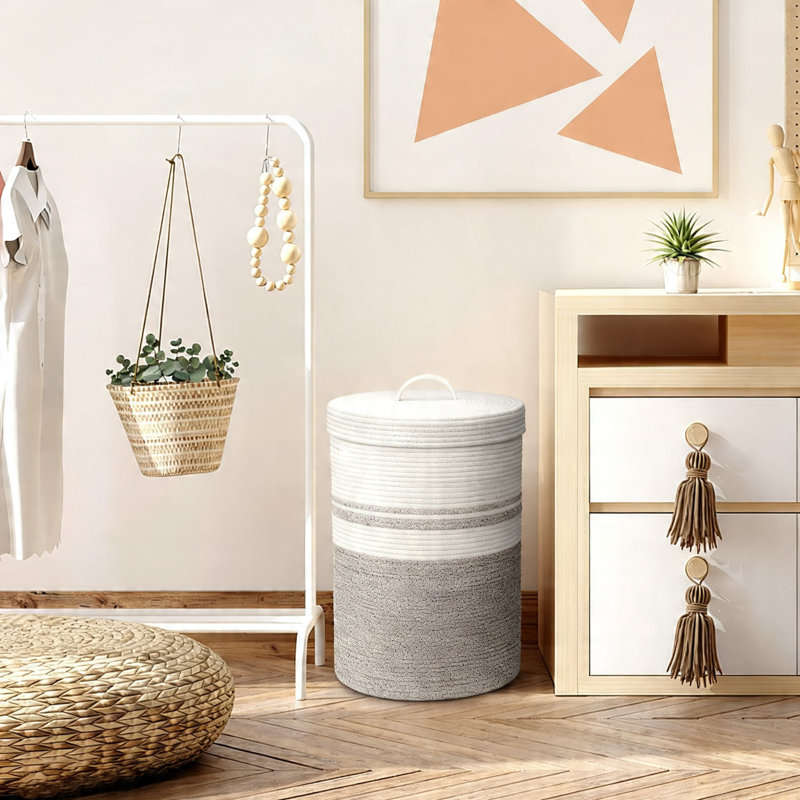Laundry Hamper with Lid, 1(Brown)