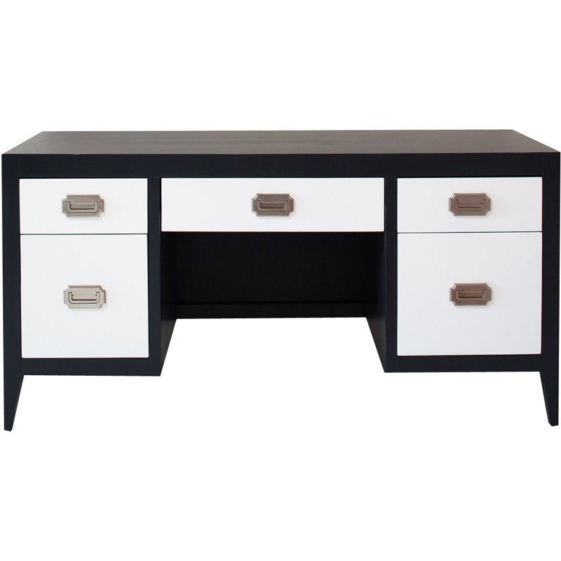 Devon Writing Desk, White/Black