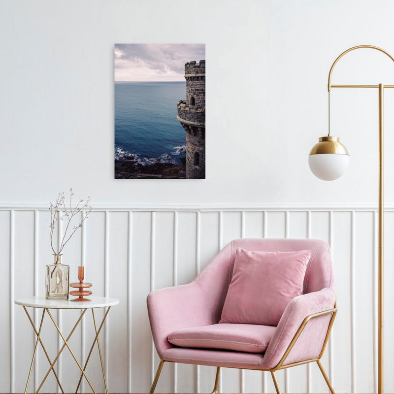 «Coastal Tower View Dramatic Serene Tranquil Coastal Landscape», reproduction d'art mural, 24" H x 16" W