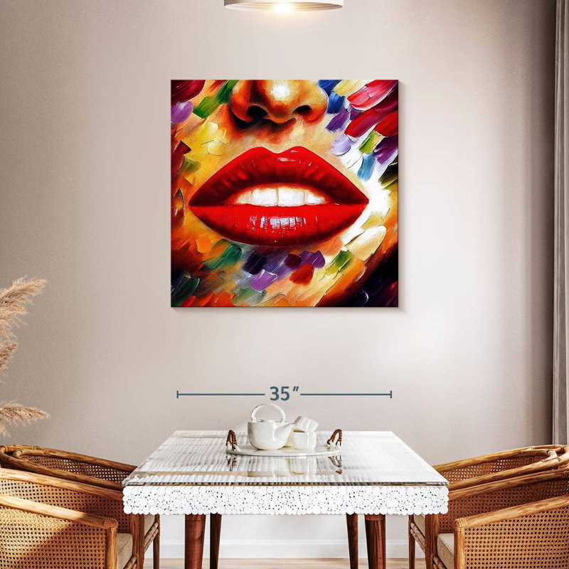 Shuttleworth Full Red Lips, 36" H x 36" W