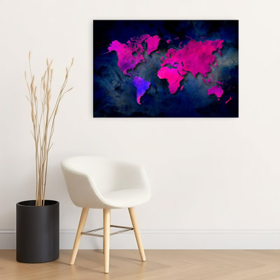 «Vibrant Abstract World Map Abstract», art mural contemporain
