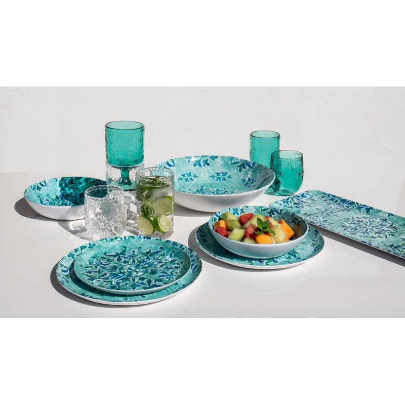 Assiette plate en mélamine Côte d'azur NewWave - sarcelle - 10,5 po