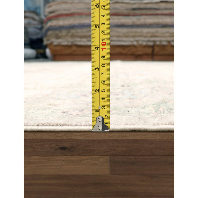 Canvello Oushak Collection Hand-Knotted Wool Beige Area Rug- 9' X 12'2''