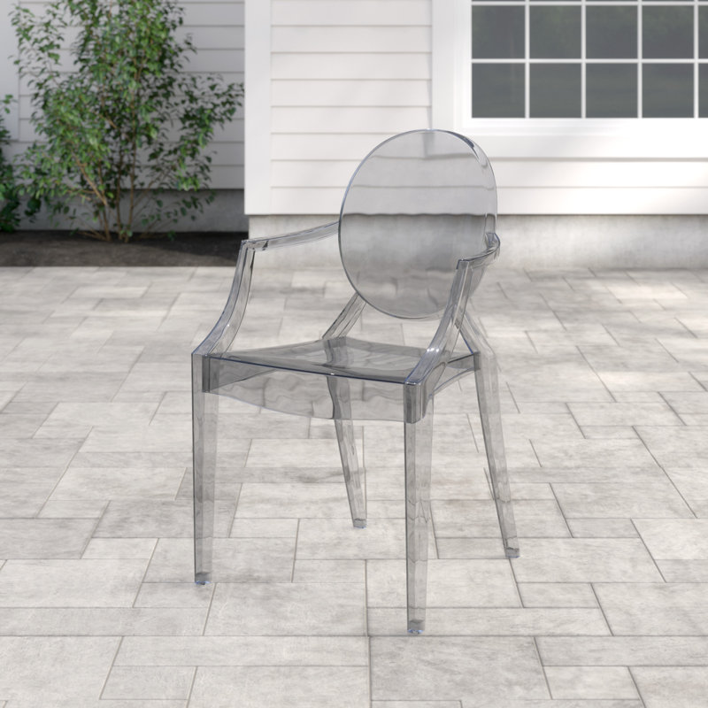 Ethereal Grace 36" Transparent Clear Acrylic Arm Chair