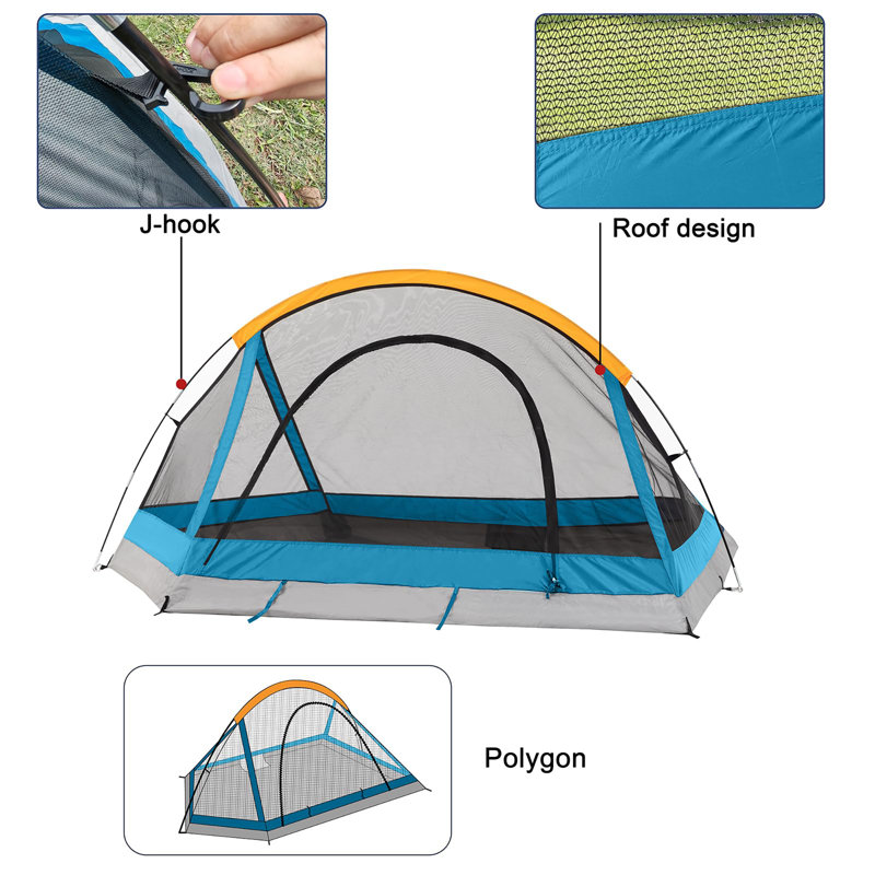 Camping Tent 4 Person, Waterproof Windproof Tent with Rainfly Easy Set up-Portable Dome Tents for Camping, Ocean Blue