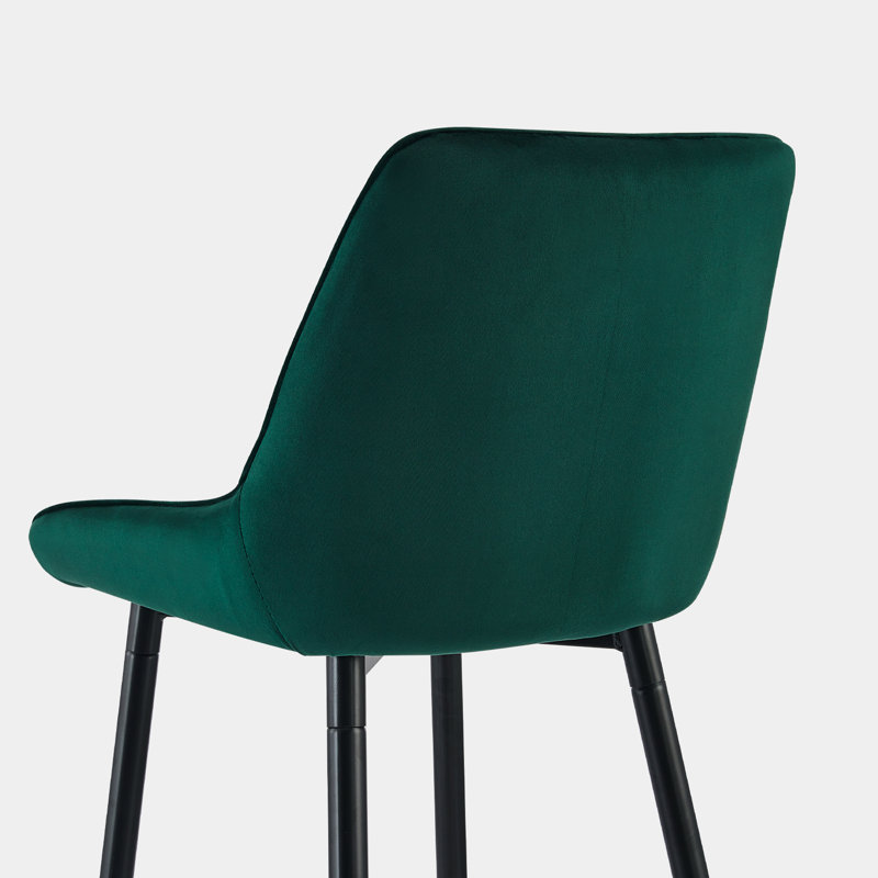 Slivno Upholstered Counter Stool with Metal Frame, Green