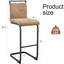 2pcs 42.5" Brown Tech Fabric Bar Stools - Modern Comfort Seating. Fabric. Black Metal Construction. Non-slip Base. Quick Assembly Stool (2 Stools), Height Look. Comfortable Seat. Frame. Slip Feet.
