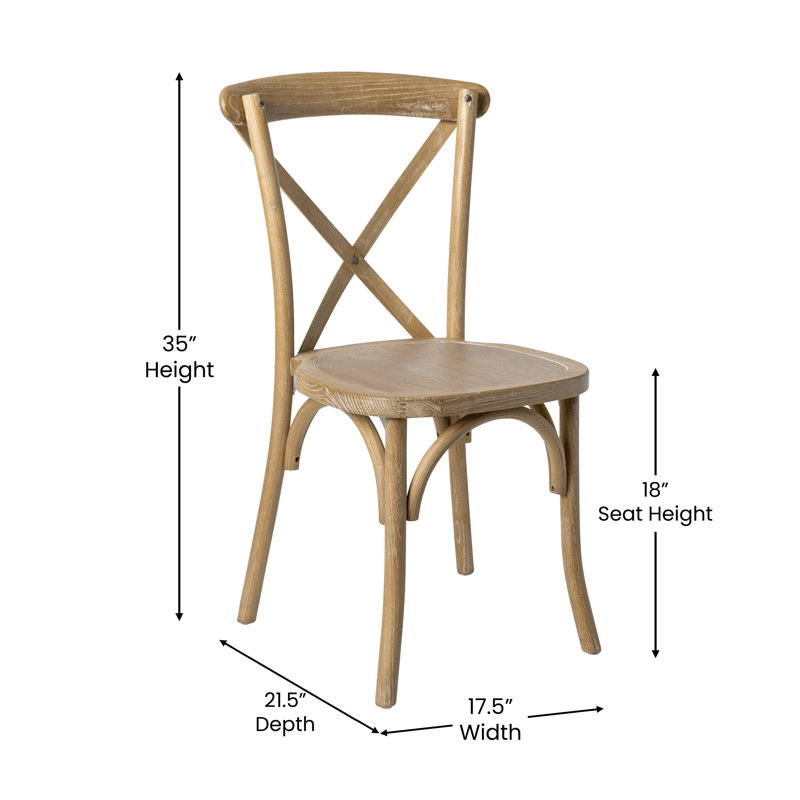 18'' H Solid Wood Stacking Side Chair