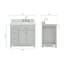 Meuble-lavabo simple 36 po avec plateau en marbre blanc de Carrare Macnair-85364011