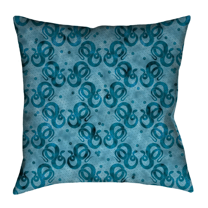 Housse de coussin Katelyn Elizabeth, 20 po x 20 po, Bleu, Faux lin
