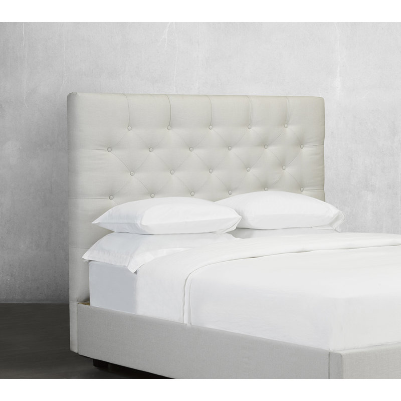 Tête de lit à panneau rembourré Win, Blanc cassé, Très grand
