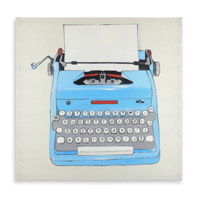 Blue Typewriter Machine Tablecloth | Indoor/Outdoor Decor