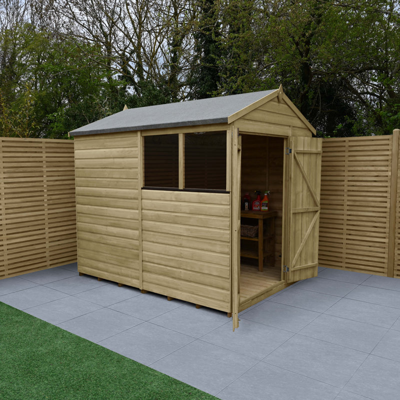Beckwood 7 ft. 12 in. W x 6 ft. 6 in. D Solid Wood Apex Garden Shed