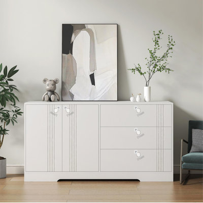 Buffet avec rangement, armoire de rangement moderne avec tiroir et portes, grand bar à café avec tablettes réglables pour la cuisine, la salle à manger et le salon