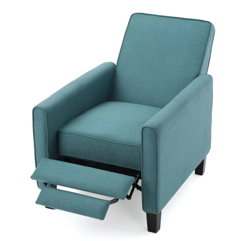 Push Back Manual Recliner Chair, Teal