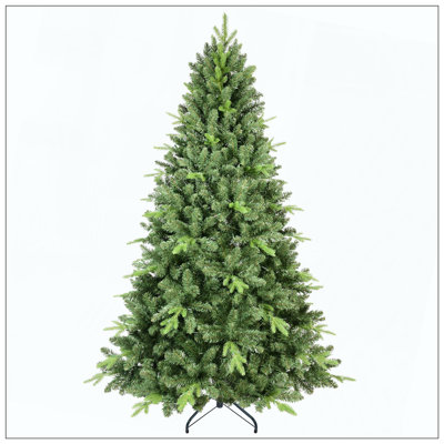 Arbre de Noël classique avec extrémités en PE + PVC 1875 - branches articulées réalistes, assemblage facile, support en métal stable, aspect naturel pour la décoration des Fêtes