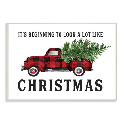 Look A Lot Like Christmas Plaid Truck - impression d'art textuel