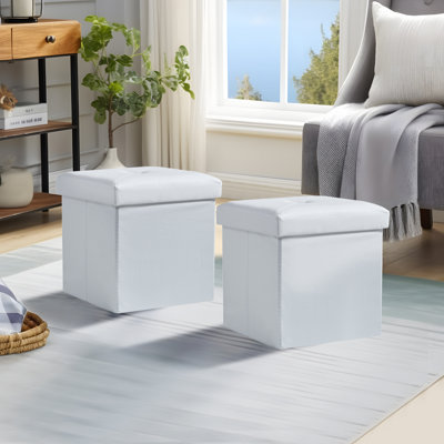 Faux Leather Ottoman