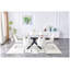 Ensemble de salle à manger contemporain 5 pièces avec table rectangulaire extensible et 4 chaises en similicuir, blanc