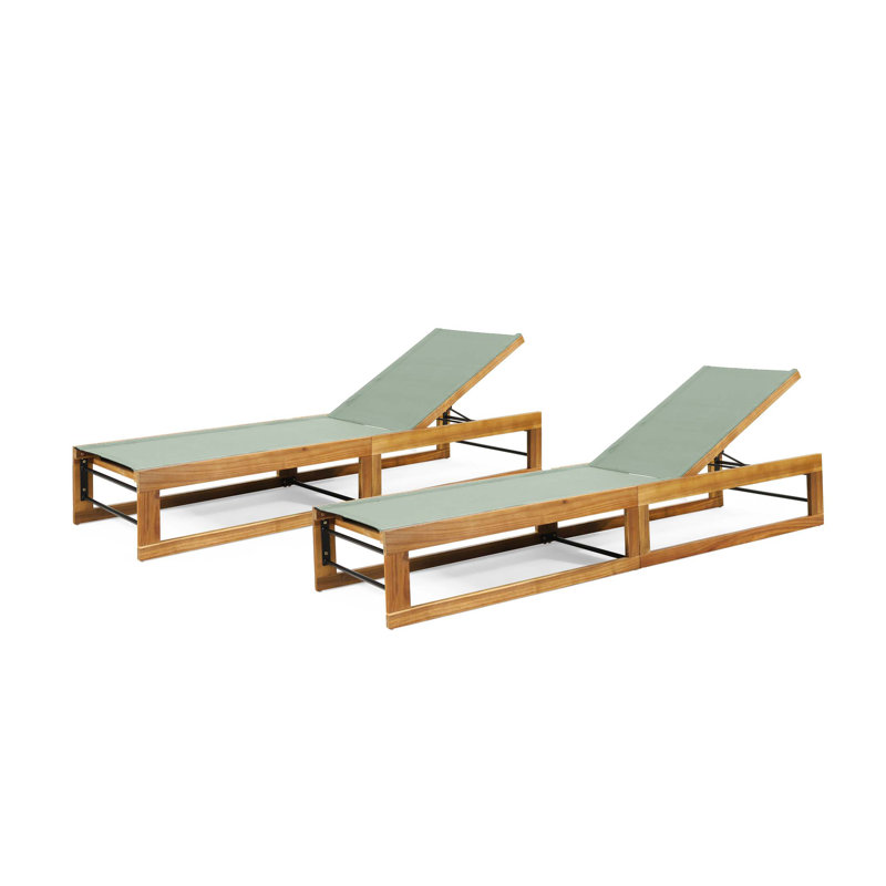 Méridienne Mia (ensemble de 2), Mint Green;Teak