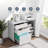 White Mobile Wooden Lateral Filing Cabinet With 3 Drawers, Printer Stand & Adjustable Shelf For Home Office Small Space Storage