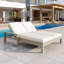 Méridienne double d'extérieur avec dossier réglable 5 positions, structure en bois et coussins amovibles pour terrasse, bord de piscine et jardin Trexm-1496247862