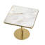 Table carrée bistro tulipe moderne avec plateau en faux marbre, facile à assembler, structure en métal robuste-651989347