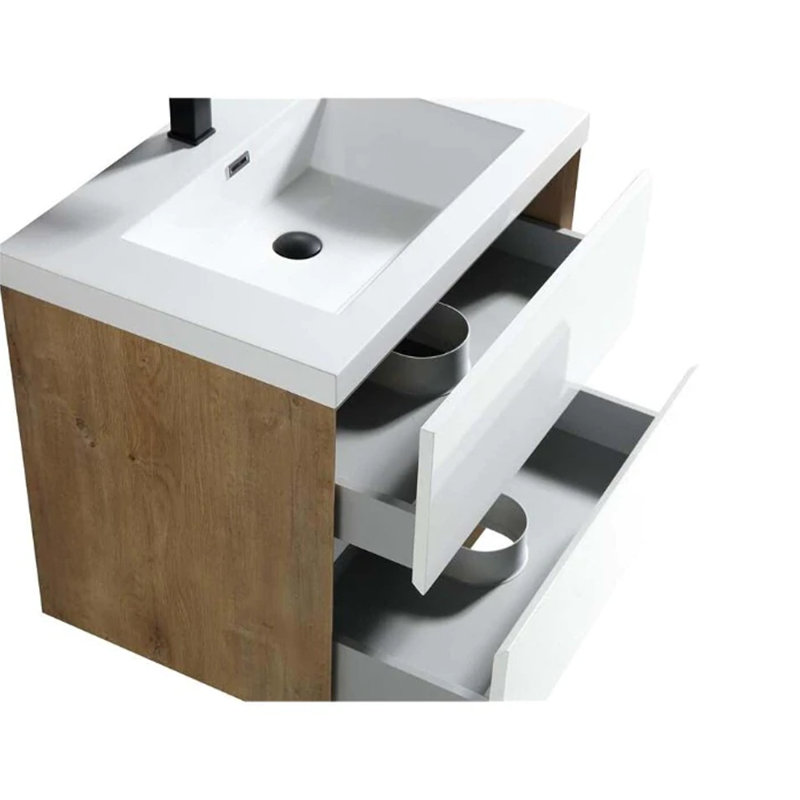 Meuble-lavabo simple 29,3 po, Blanc brillant