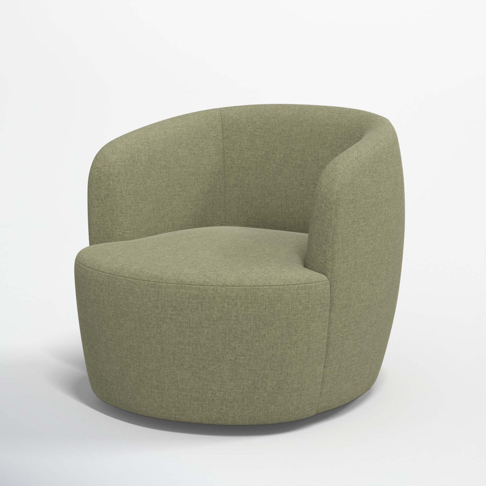 Mina Swivel Barrel Chair, Zuma Laurel Textured Linen