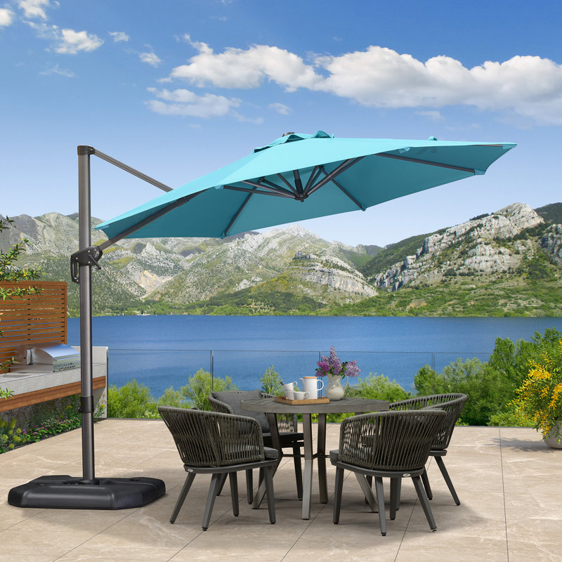 Cantilever Parasol, Navy Blue, 274.3cm H x 304.8cm W x 304.8cm D