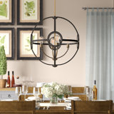 Fulham 5 - Light Candle Style Globe Chandelier