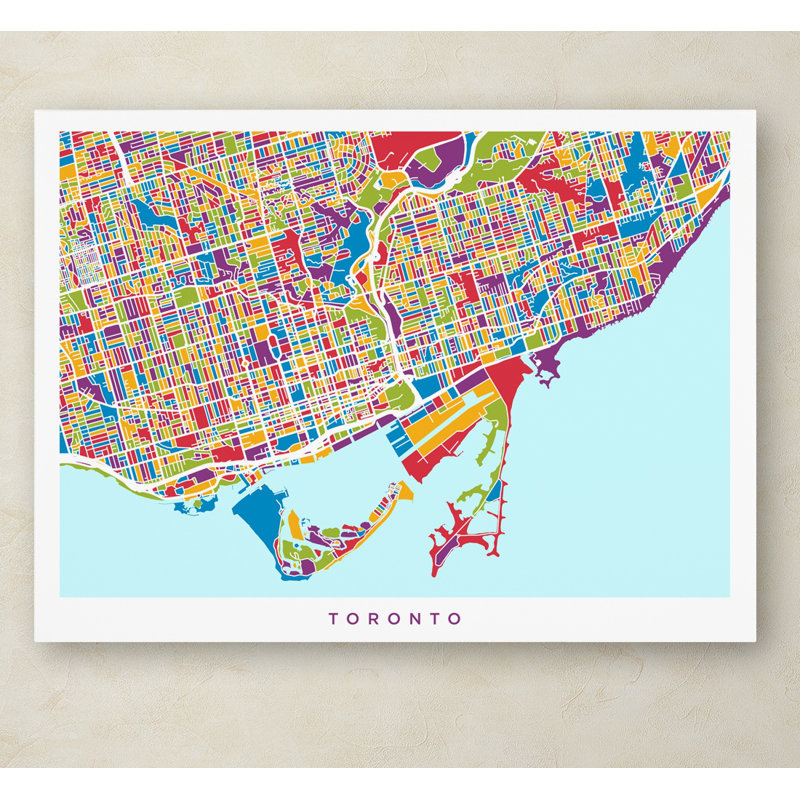 « toronto street map », impression sur toile tendue, H 14 po x l 19 po x P 2 po