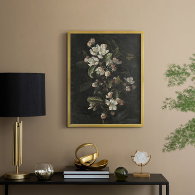Reproduction florale vintage encadrée Lxxvi - bois massif