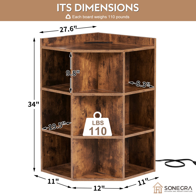 White 6-Cubby Corner Cube Organizer