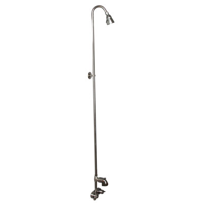 Garniture de robinet mural à double poignée avec bec déviateur pour baignoire sur pattes