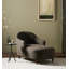 Chaise longue légère et luxueuse en bois massif et laine d'agneau pour chambre et salon