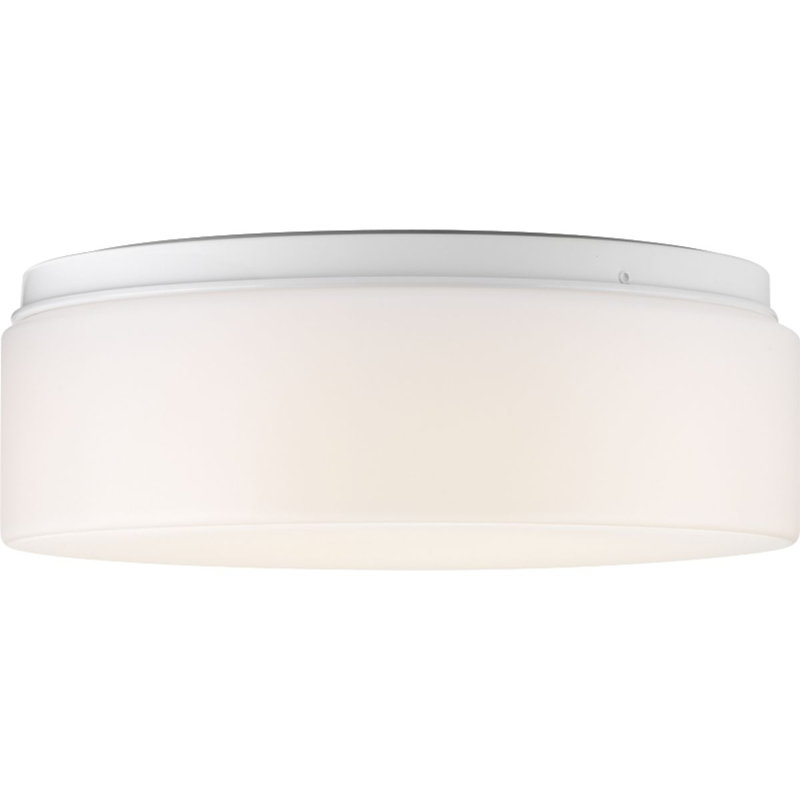 Drums and Clouds LED 11" White Flush Mount Ceiling Light, White, 4.13" H x 11.13" W x 11.13" D