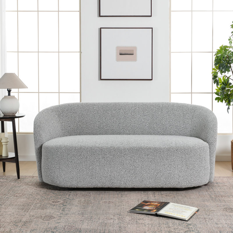 Cleaven 68' Wide Boucle Upholstered Loveseat Sofa, Gris