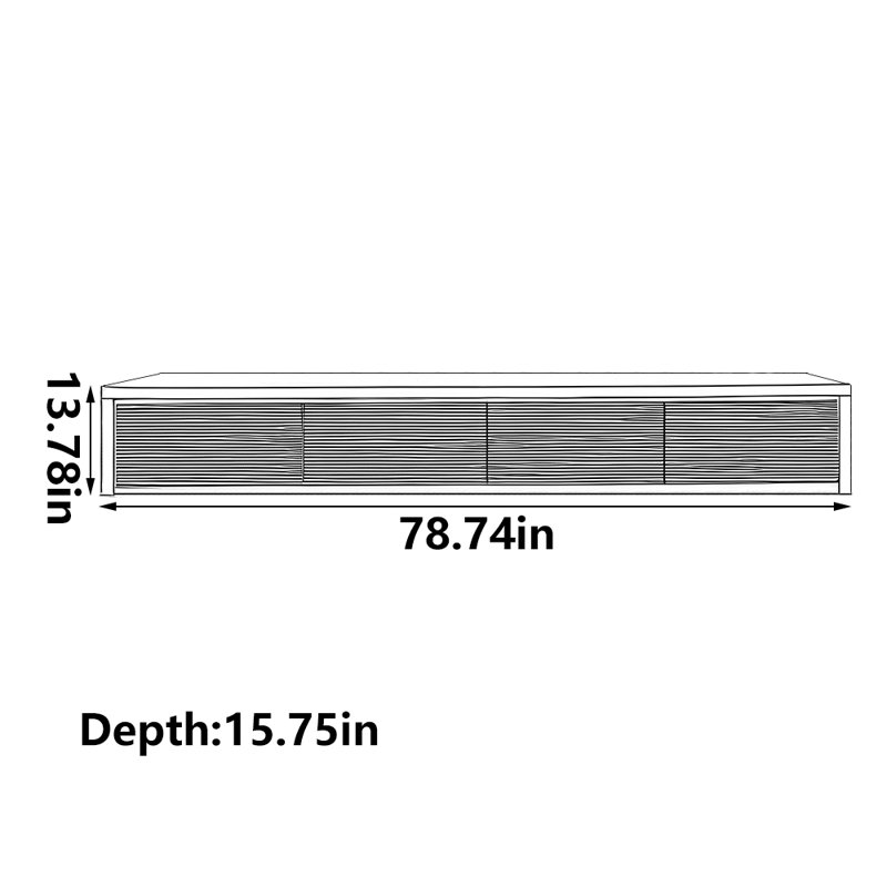 Meuble télé simple, 78.74"