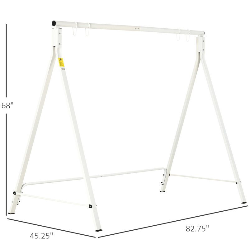 Balancelle en métal robuste d'une capacité de 528 lb, blanche, pour les loisirs extérieurs en plein air