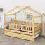 Lit cabane avec lit gigogne-687077676