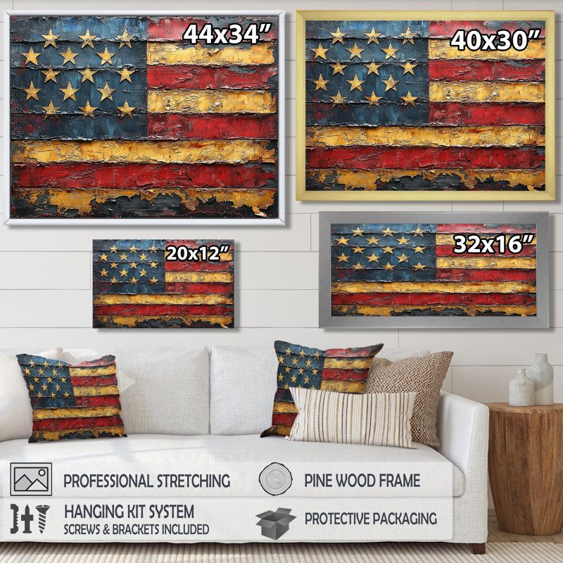 Montemayor, drapeau de la Constitution des États-Unis. I - USA Patriotist, art mural sur toile, H 30 po x l 40 po