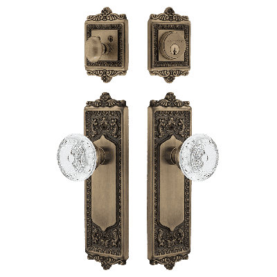 Nostalgic Warehouse Egg & Dart Entry Set with Crystal Meadows Knob